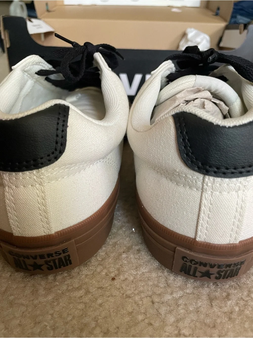 Converse Sport Casual Ox Sneakers Vintage White/Black Men’s 10.5 (Wm 12) NWB